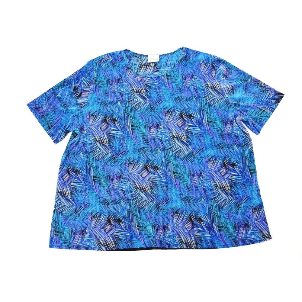 Modern Essentials Cool Cotton Short Sleeve Top T Shirt Blue 3X‎